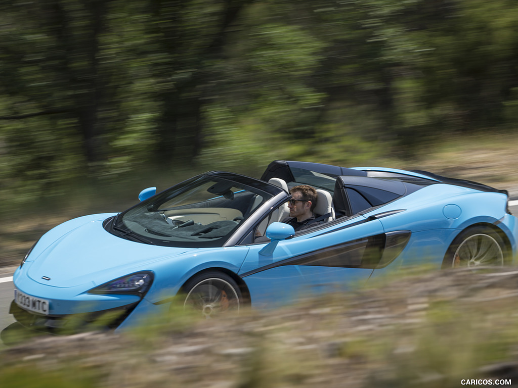 2018 McLaren 570S Spider (Color: Curacao Blue) - Front Three-Quarter