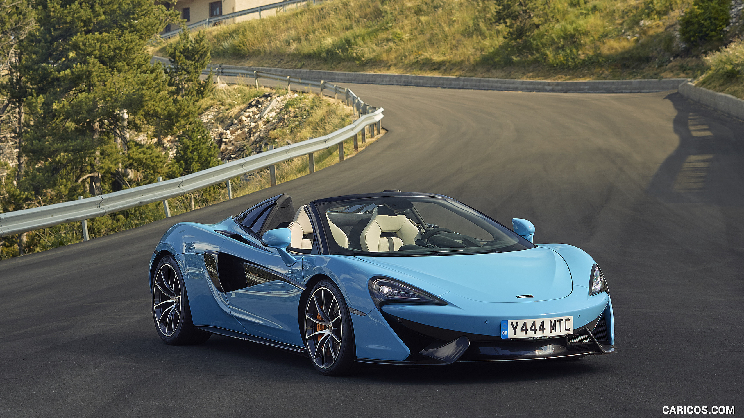 2018 McLaren 570S Spider (Color: Curacao Blue) - Front Three-Quarter ...