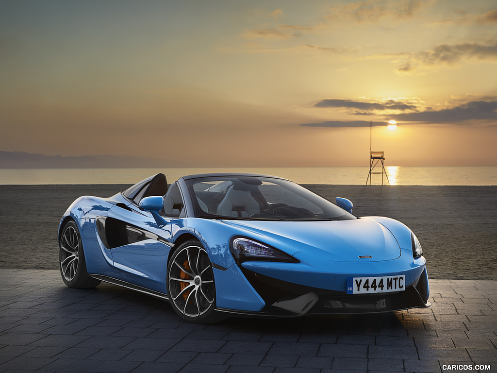 2018 McLaren 570S Spider (Color: Curacao Blue) - Front Three-Quarter