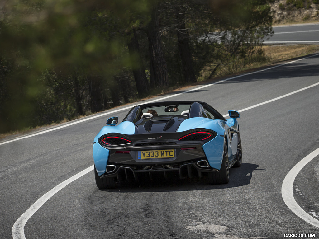 2018 McLaren 570S Spider (Color: Curacao Blue) - Rear