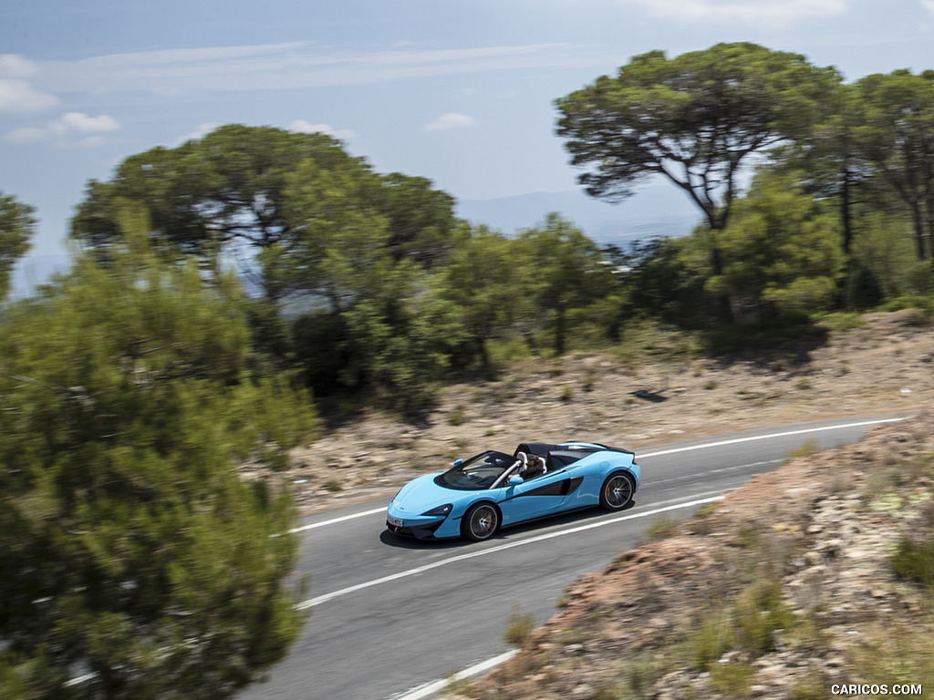 2018 McLaren 570S Spider (Color: Curacao Blue) - Side