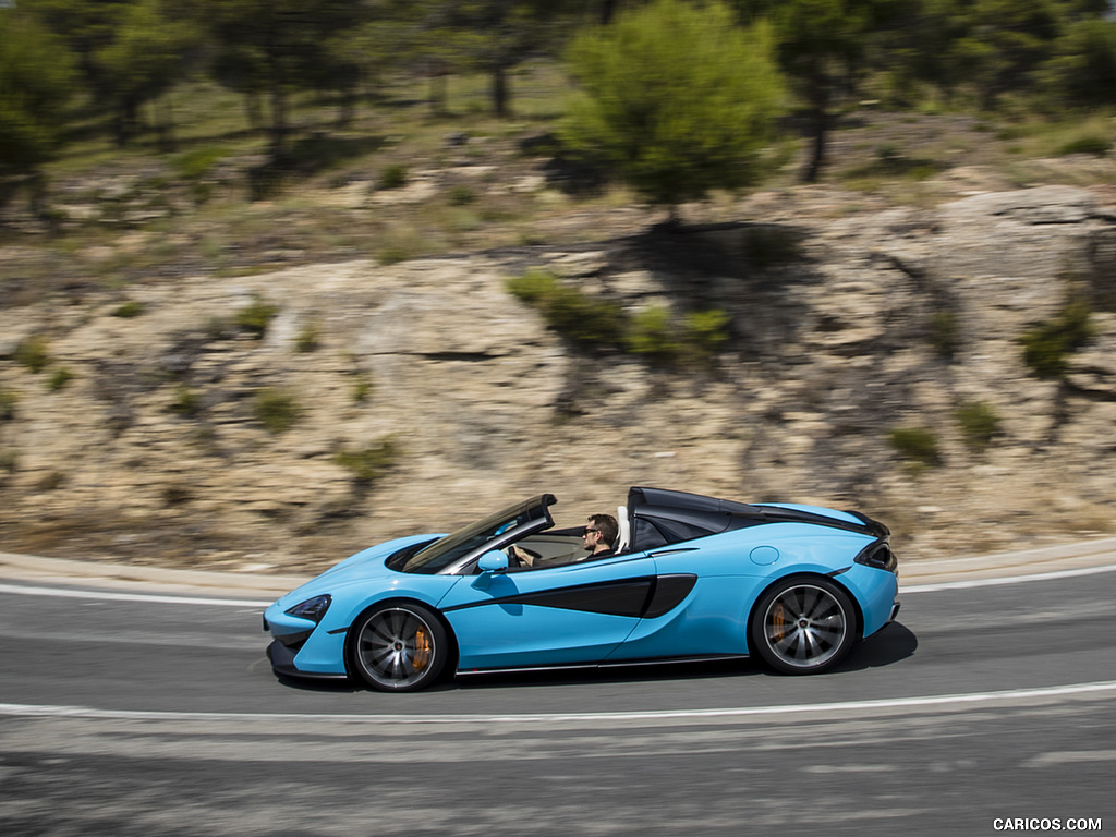 2018 McLaren 570S Spider (Color: Curacao Blue) - Side