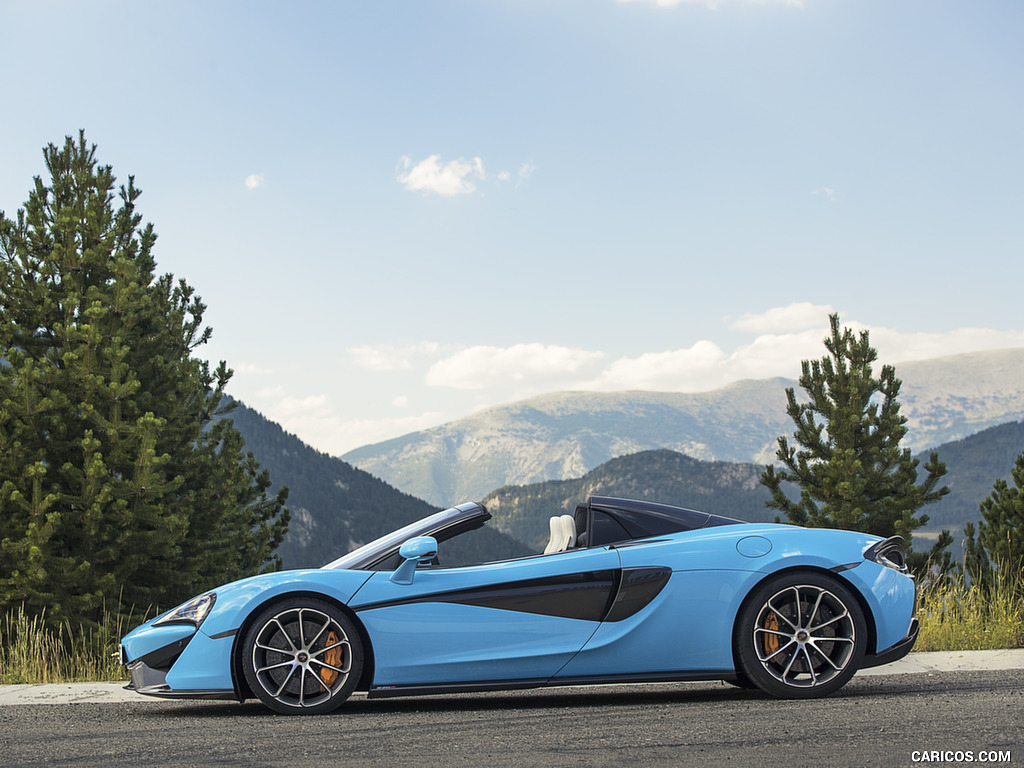 2018 McLaren 570S Spider (Color: Curacao Blue) - Side