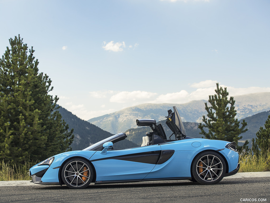 2018 McLaren 570S Spider (Color: Curacao Blue) - Side