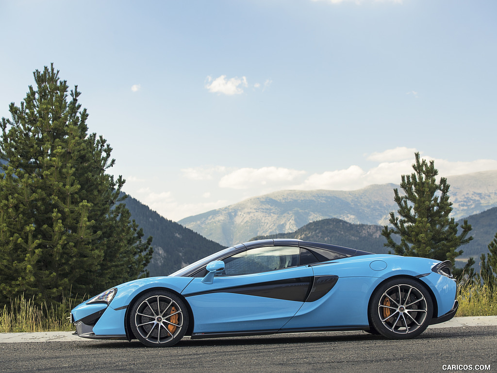 2018 McLaren 570S Spider (Color: Curacao Blue) - Side