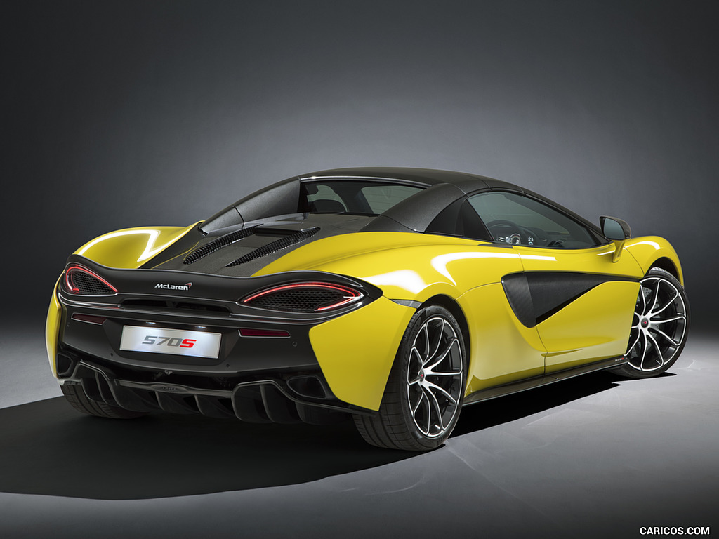 2018 McLaren 570S Spider (Color: Sicilian Yellow) - Rear Three-Quarter