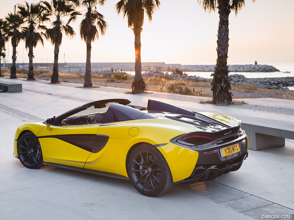 2018 McLaren 570S Spider (Color: Sicilian Yellow) - Rear Three-Quarter