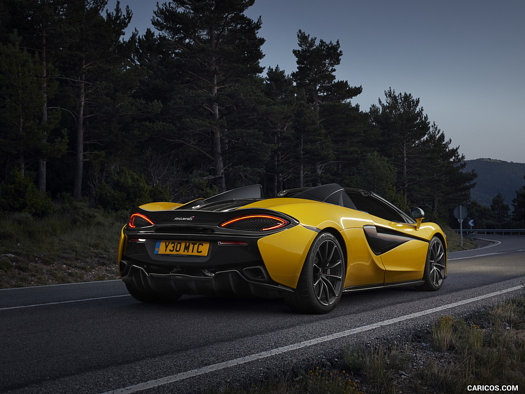 2018 McLaren 570S Spider (Color: Sicilian Yellow) - Rear Three-Quarter