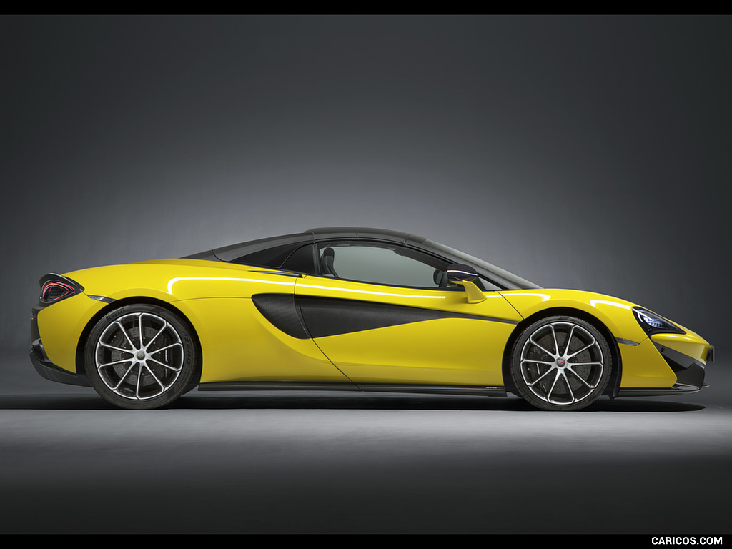 2018 McLaren 570S Spider (Color: Sicilian Yellow) - Top Closed - Side