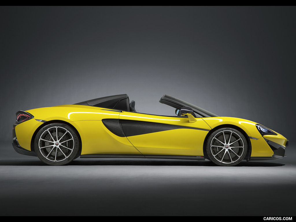 2018 McLaren 570S Spider (Color: Sicilian Yellow) - Top Down - Side