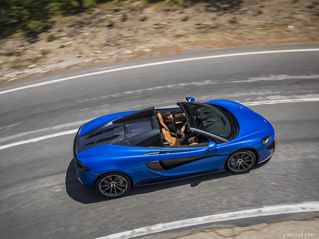 2018 McLaren 570S Spider (Color: Vega Blue) - Side