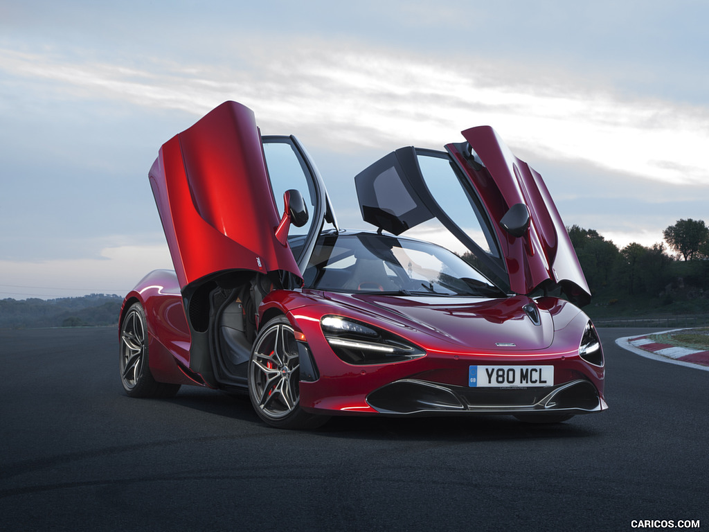 2018 McLaren 720S (Color: Memphis Red) - Doors Up - Front Three-Quarter