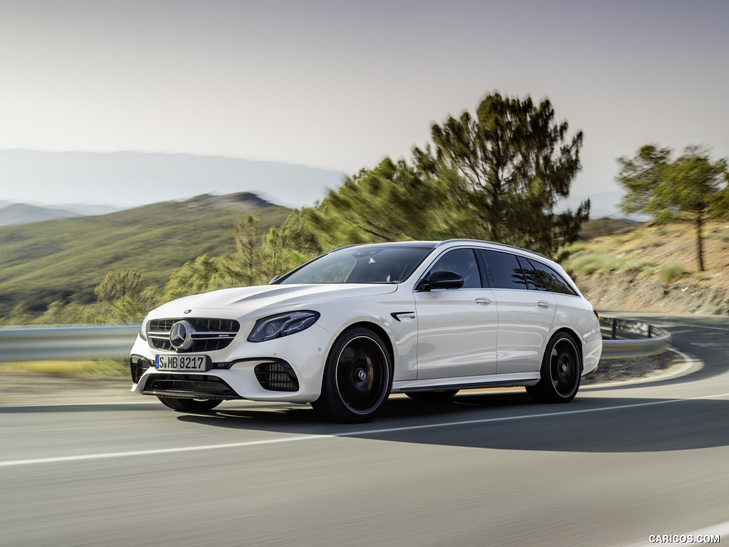 2018 Mercedes-AMG E63 S Wagon 4MATIC+ (Color: Diamond White) - Front Three-Quarter