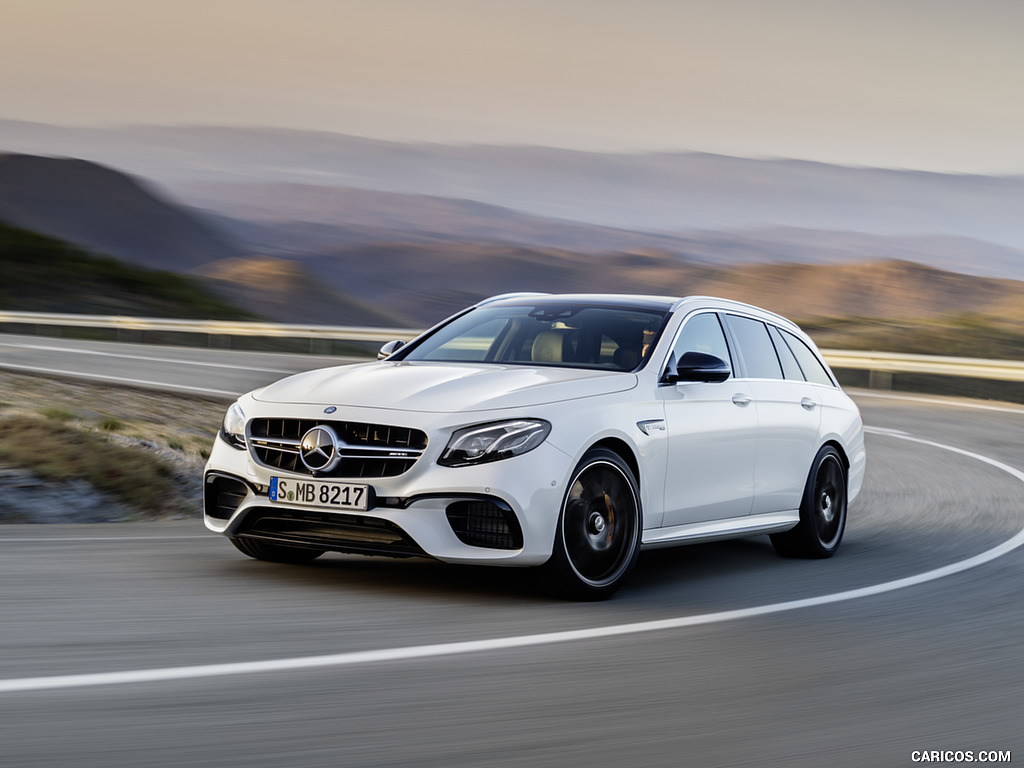 2018 Mercedes-AMG E63 S Wagon 4MATIC+ (Color: Diamond White) - Front Three-Quarter