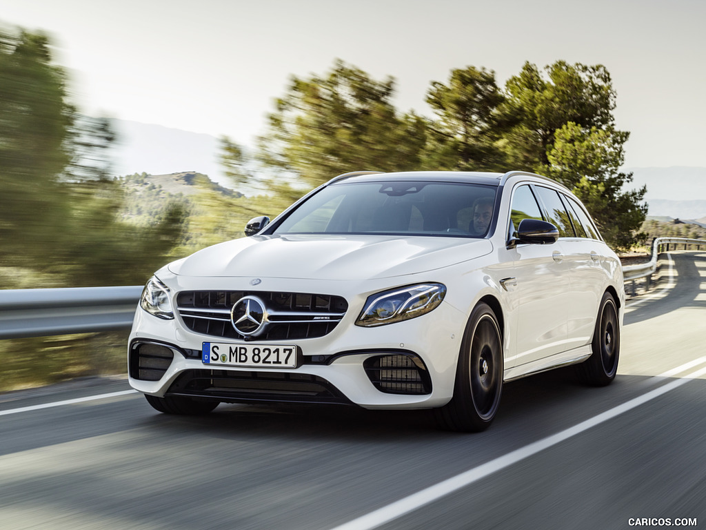 2018 Mercedes-AMG E63 S Wagon 4MATIC+ (Color: Diamond White) - Front Three-Quarter