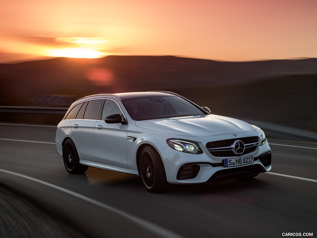 2018 Mercedes-AMG E63 S Wagon 4MATIC+ (Color: Diamond White) - Front Three-Quarter