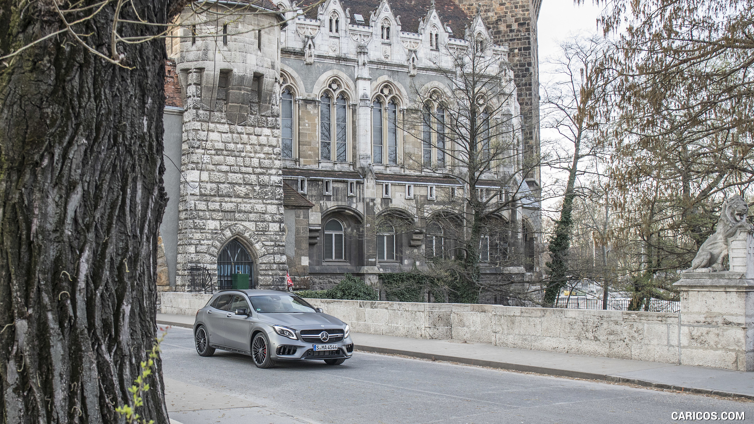 2018 Mercedes-AMG GLA 45 4MATIC (Color: designo Mountain Grey Magno) - Front Three-Quarter, #57 of 88
