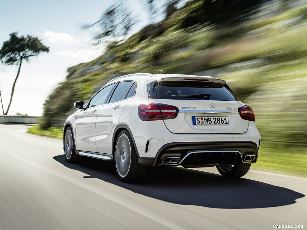 2018 Mercedes-AMG GLA 45 4MATIC (Color: Cirrus White) - Rear Three-Quarter