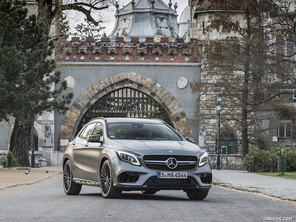 2018 Mercedes-AMG GLA 45 4MATIC (Color: designo Mountain Grey Magno) - Front Three-Quarter