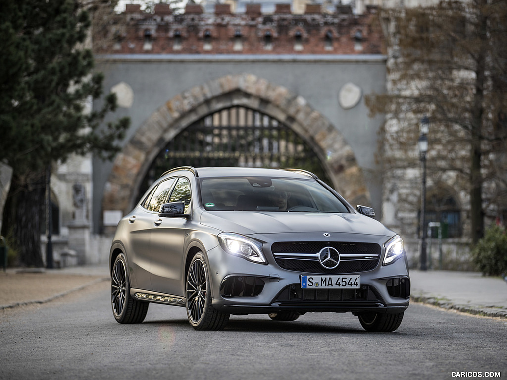 2018 Mercedes-AMG GLA 45 4MATIC (Color: designo Mountain Grey Magno) - Front Three-Quarter