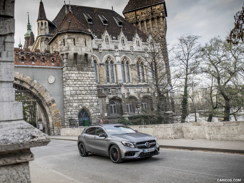 2018 Mercedes-AMG GLA 45 4MATIC (Color: designo Mountain Grey Magno) - Front Three-Quarter