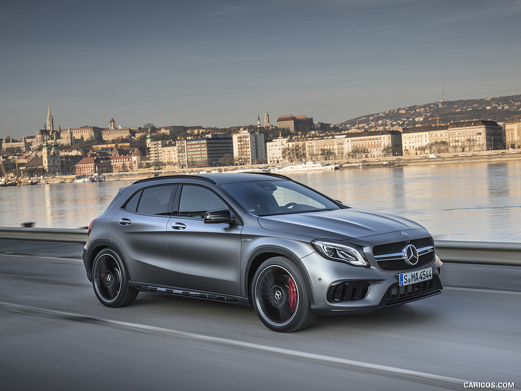 2018 Mercedes-AMG GLA 45 4MATIC (Color: designo Mountain Grey Magno) - Front Three-Quarter