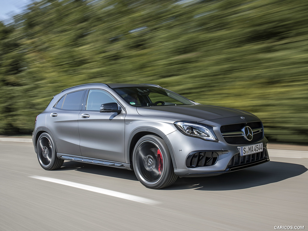 2018 Mercedes-AMG GLA 45 4MATIC (Color: designo Mountain Grey Magno) - Front Three-Quarter