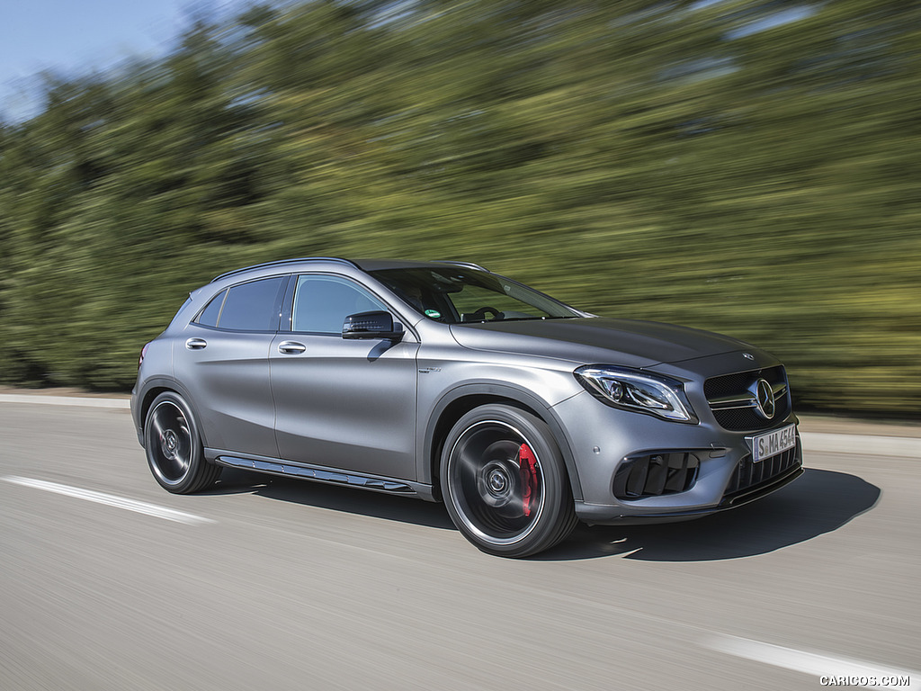 2018 Mercedes-AMG GLA 45 4MATIC (Color: designo Mountain Grey Magno) - Front Three-Quarter