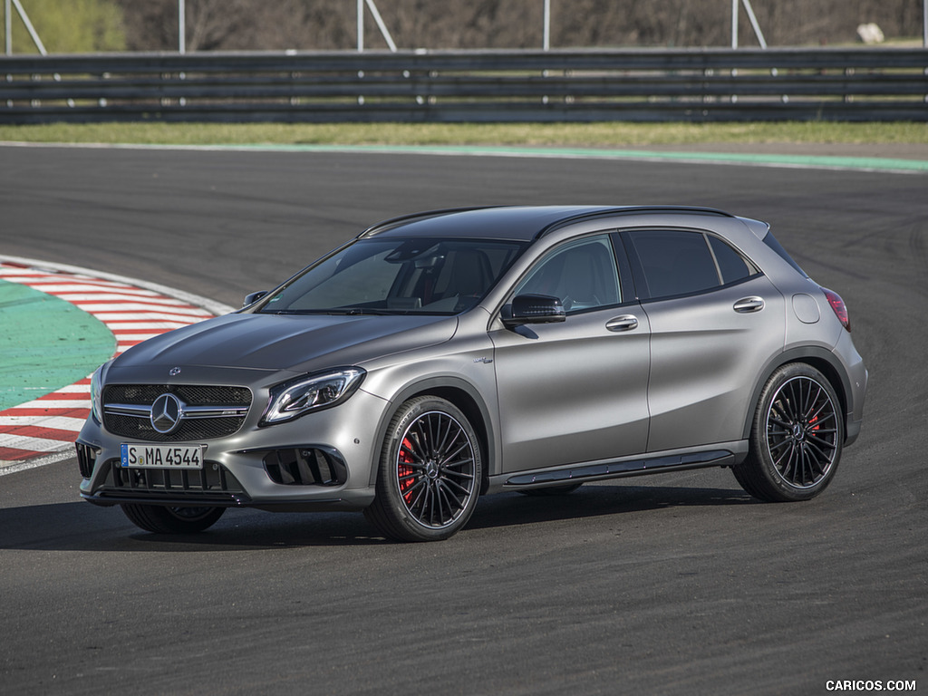 2018 Mercedes-AMG GLA 45 4MATIC (Color: designo Mountain Grey Magno) - Front Three-Quarter