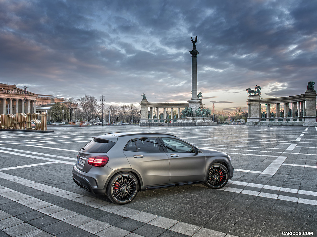 2018 Mercedes-AMG GLA 45 4MATIC (Color: designo Mountain Grey Magno) - Rear Three-Quarter