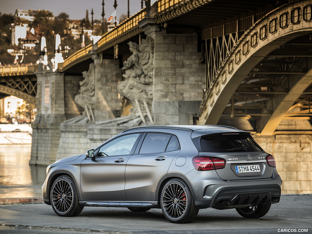 2018 Mercedes-AMG GLA 45 4MATIC (Color: designo Mountain Grey Magno) - Rear Three-Quarter