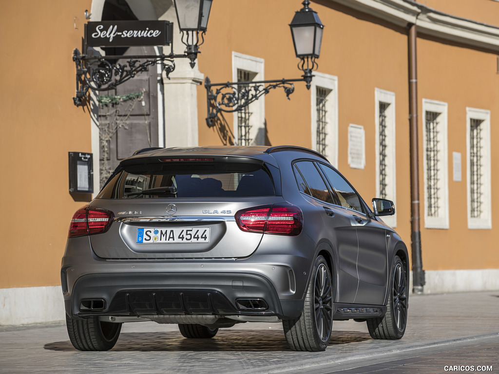 2018 Mercedes-AMG GLA 45 4MATIC (Color: designo Mountain Grey Magno) - Rear Three-Quarter