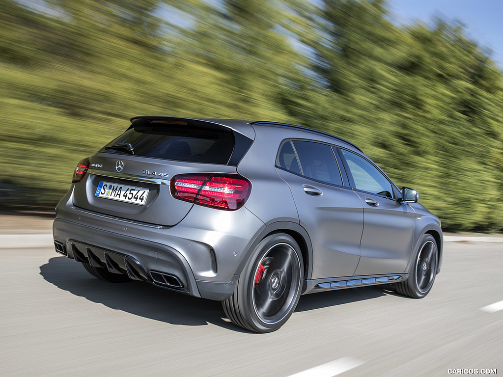 2018 Mercedes-AMG GLA 45 4MATIC (Color: designo Mountain Grey Magno) - Rear Three-Quarter