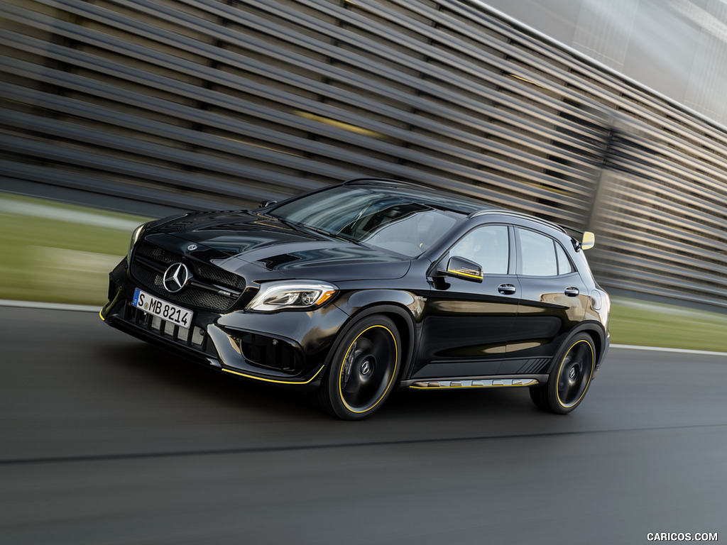 2018 Mercedes-AMG GLA 45 4MATIC Yellow Night Edition (Color: Cosmos Black) - Front Three-Quarter