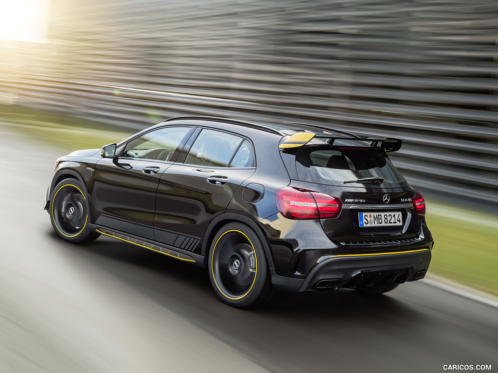 2018 Mercedes-AMG GLA 45 4MATIC Yellow Night Edition (Color: Cosmos Black) - Rear Three-Quarter