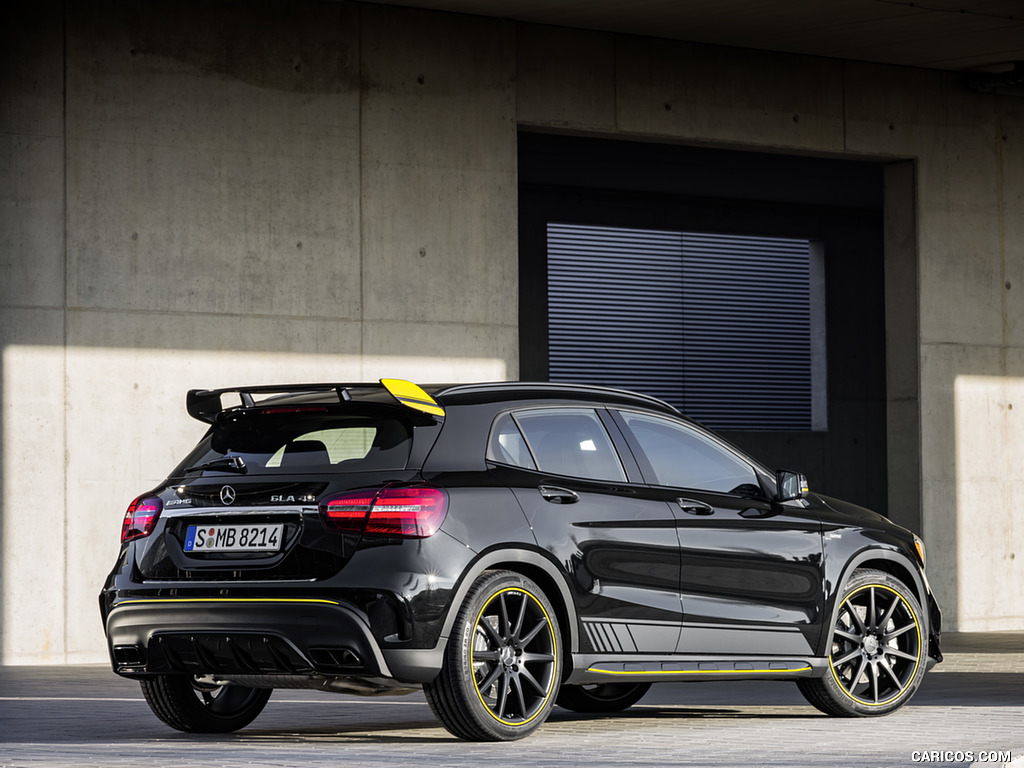 2018 Mercedes-AMG GLA 45 4MATIC Yellow Night Edition (Color: Cosmos Black) - Rear Three-Quarter