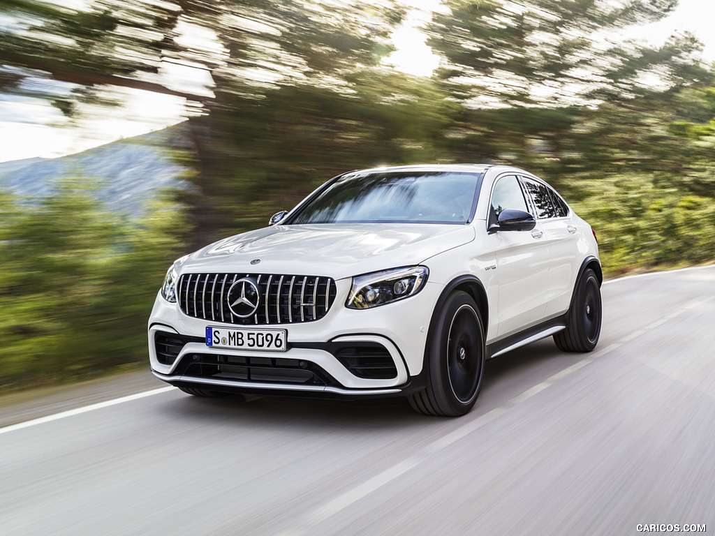 2018 Mercedes-AMG GLC 63 S Coupe 4MATIC+ (Color: designo Diamond White) - Front Three-Quarter