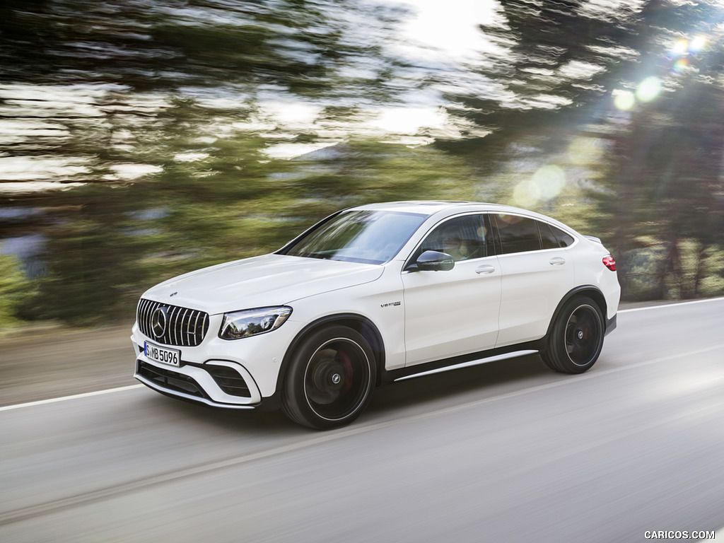 2018 Mercedes-AMG GLC 63 S Coupe 4MATIC+ (Color: designo Diamond White) - Front Three-Quarter