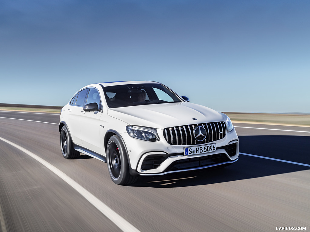 2018 Mercedes-AMG GLC 63 S Coupe 4MATIC+ (Color: designo Diamond White) - Front Three-Quarter