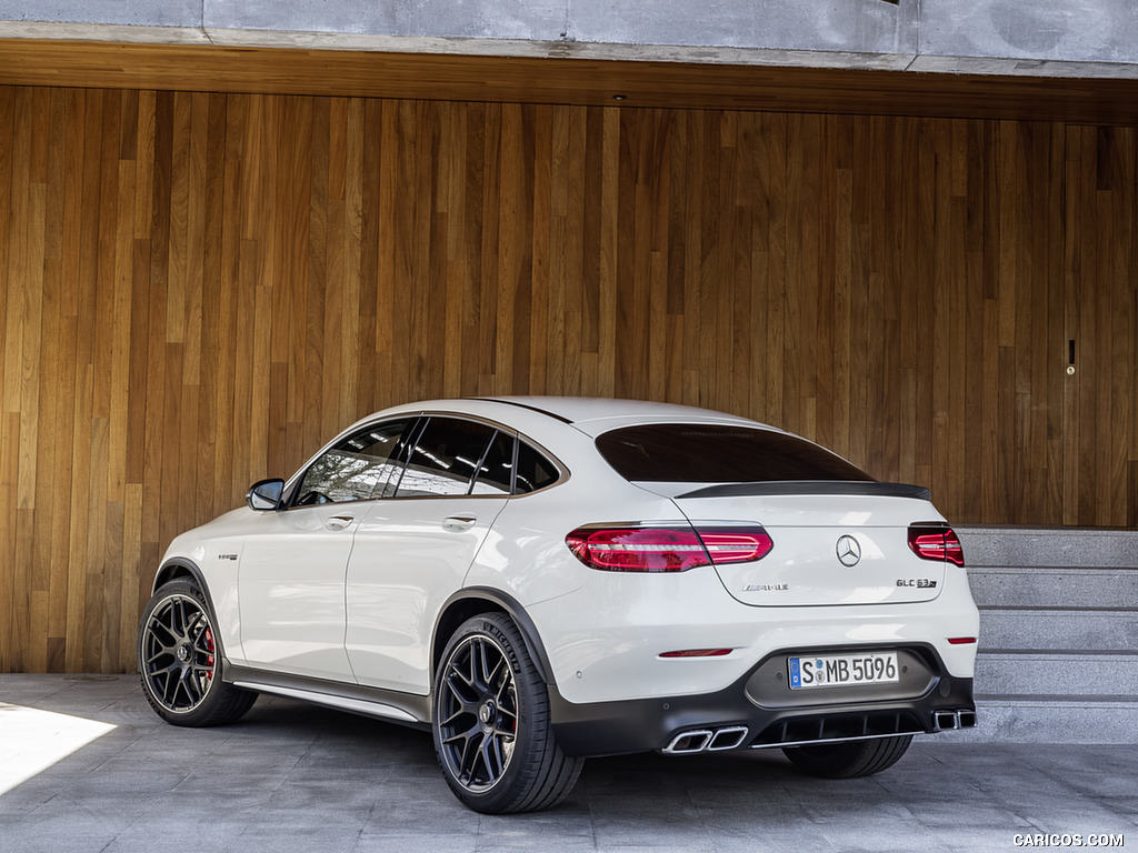 2018 Mercedes-AMG GLC 63 S Coupe 4MATIC+ (Color: designo Diamond White) - Rear Three-Quarter