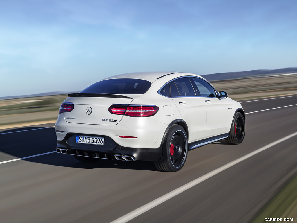 2018 Mercedes-AMG GLC 63 S Coupe 4MATIC+ (Color: designo Diamond White) - Rear Three-Quarter