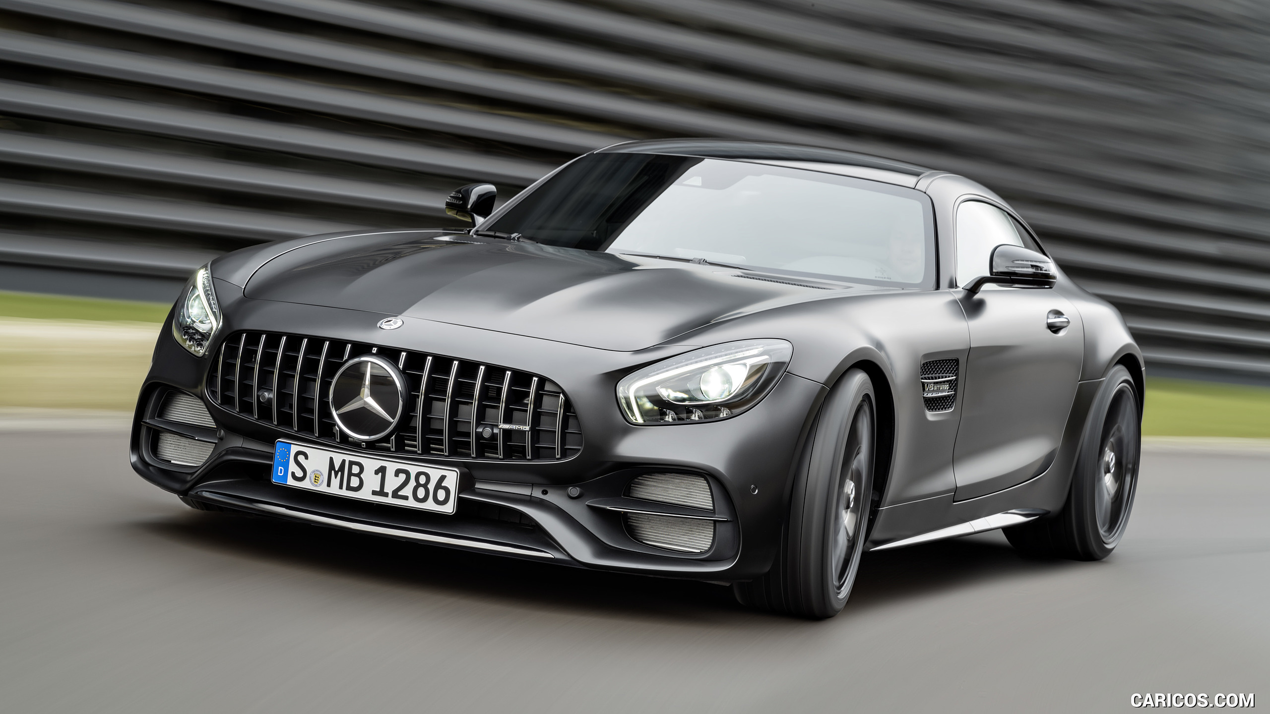 2018 Mercedes-AMG GT C Coupe Edition 50 (Color: Graphite Grey Magno) - Front Three-Quarter, #1 of 70