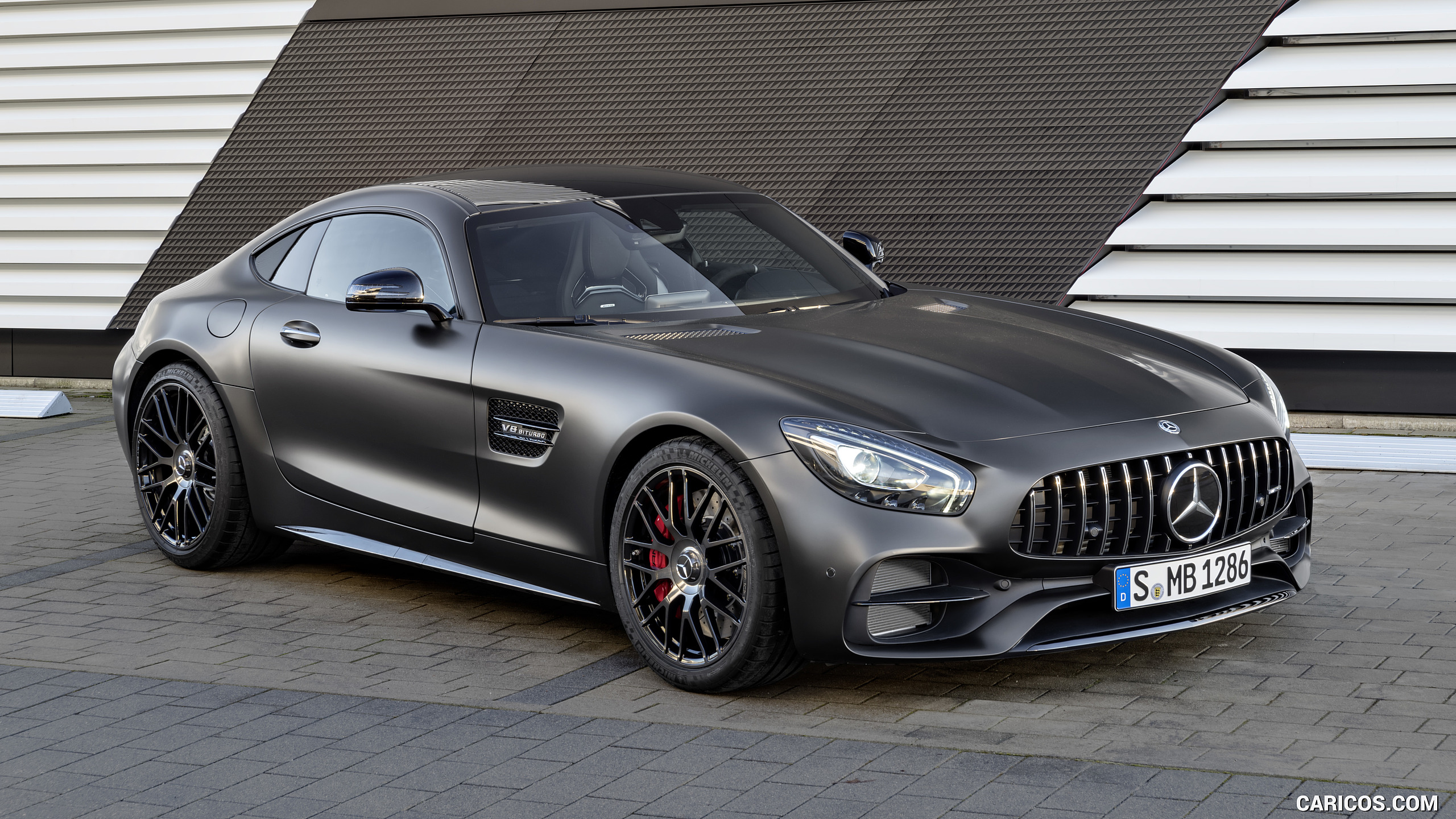 2018 Mercedes-AMG GT C Coupe Edition 50 (Color: Graphite Grey Magno) - Front Three-Quarter, #6 of 70