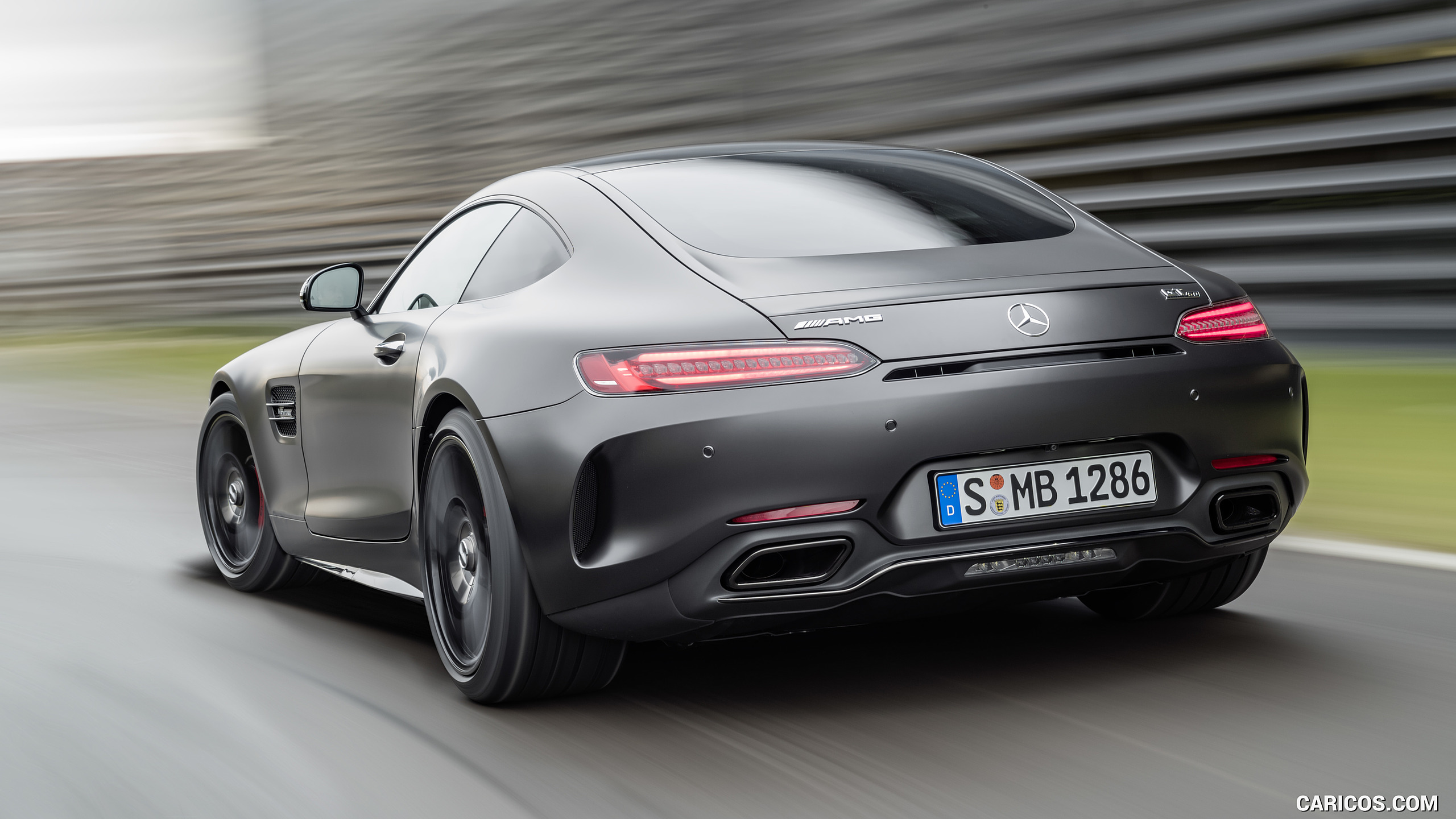 2018 Mercedes-AMG GT C Coupe Edition 50 (Color: Graphite Grey Magno) - Rear Three-Quarter, #4 of 70