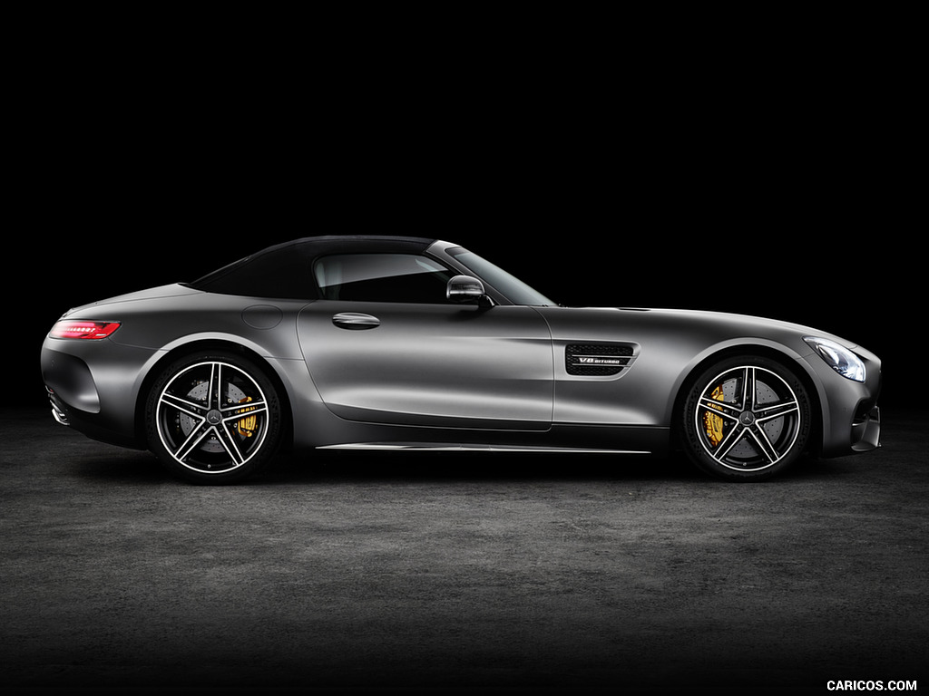 2018 Mercedes-AMG GT C Roadster (Color: Designo Selenit Grey Magno) - Closed Top - Side