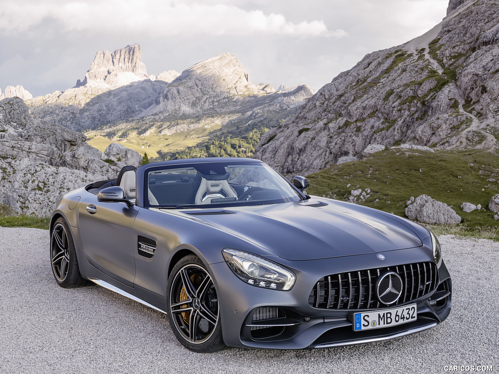 2018 Mercedes-AMG GT C Roadster (Color: Designo Selenit Grey Magno) - Front Three-Quarter