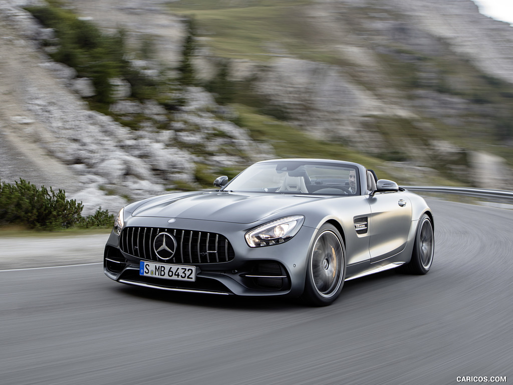 2018 Mercedes-AMG GT C Roadster (Color: Designo Selenit Grey Magno) - Front Three-Quarter