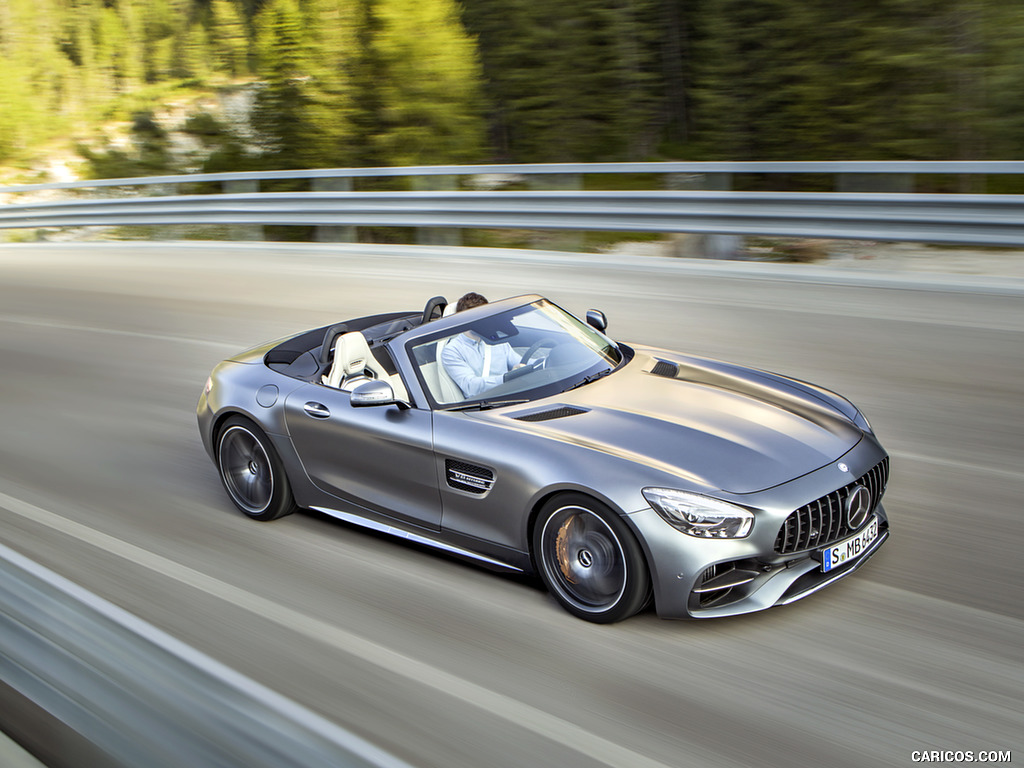 2018 Mercedes-AMG GT C Roadster (Color: Designo Selenit Grey Magno) - Front Three-Quarter