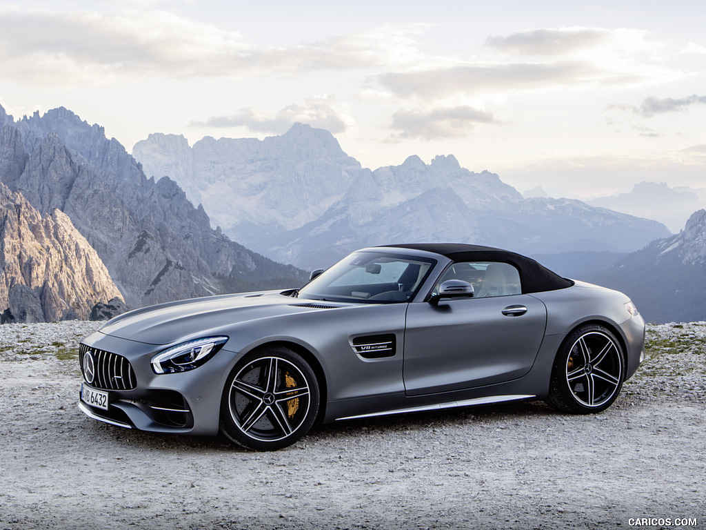 2018 Mercedes-AMG GT C Roadster (Color: Designo Selenit Grey Magno) - Front Three-Quarter