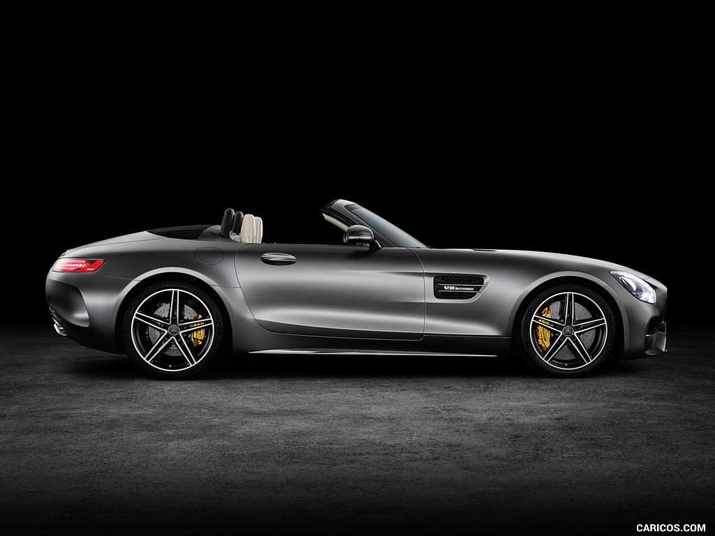 2018 Mercedes-AMG GT C Roadster (Color: Designo Selenit Grey Magno) - Open Top - Side